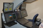 A helicopter training console