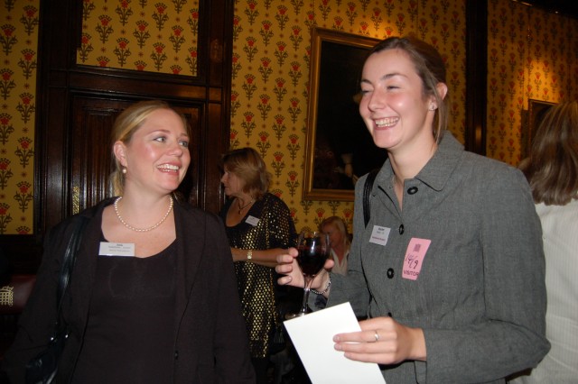 Ida Eggeblad & sponsored student Rachel Gibson share a joke