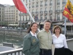 Michelle, Tim and Peggy in downtown Geneva